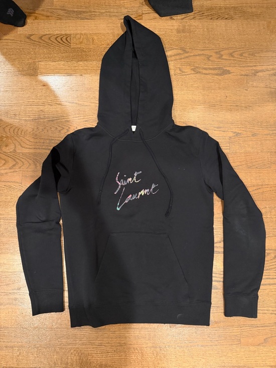 Saint Laurent Other - Saint Laurent Black Hooded Sweatshirt with Drawstring